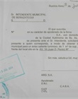 Carta dirigida al Intendente Municipal